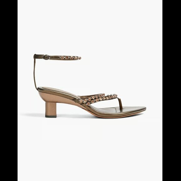 3.1 PHILLIP LIM Verona crystal-embellished sandals Army green Size 39 - Picture 1 of 8